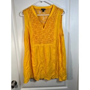 Torrid Yellow Lace Inset Embroidered Tunic Top Plus Size‎ 2